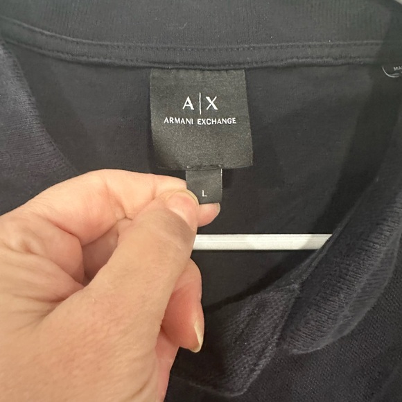 Armani Exchange Men's Dark Polo with Bold Branding - Picture 2 of 5